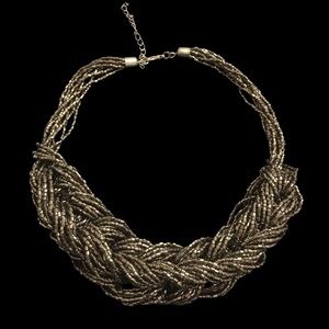 Jewelry - Vintage Chunky Gun Metal Black Beaded Necklace